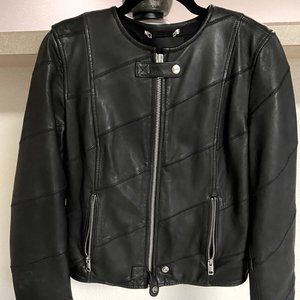 Black Leather Diesel Moto Jacket SM
